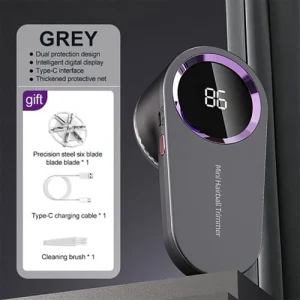 Portable Electric Lint Shaver with LED Battery Indicator for Sweaters & Couch
