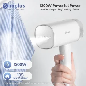 Simplus Travel Steamer for Clothes, Foldable 1200W Handheld Mini Steamer